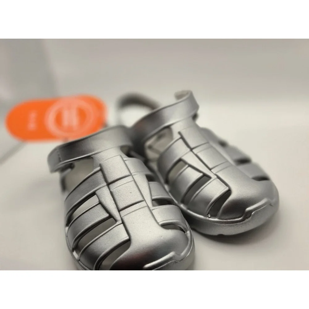 Wonder Nation Toddler Silver EVA Fisherman Sandals Size 11-12 New